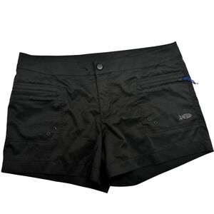 AFTCO Womens Fishing Shorts Black Ripstop Performance Water Shorts Size 12